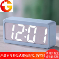 创意LED电子时钟七彩变色数字闹钟学生床头静音夜光闹表万年历