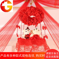 新房婚房活动节日布置纱幔花球网纱PE球红色粉色紫色拉花儿童房