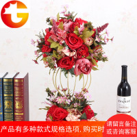 婚庆仿真绢花主桌花路引橱窗装饰道具花球插花婚礼餐桌签到台摆件