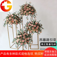 路引花铁艺几何路引架花森系藤花婚庆主桌花艺婚礼现场布置花