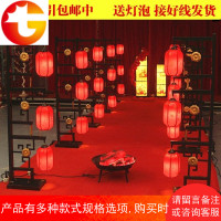 婚礼灯笼中式路引中国屏风摆件婚庆汉唐古代道具复古三头宫灯