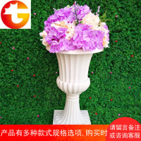 婚庆罗马柱树脂路引欧式花盆 摆件塑料金色婚礼道具装饰布置