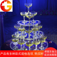 亚克力三层心形香槟酒塔架子 婚礼酒台杯塔 婚庆道具香槟塔