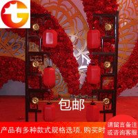 婚庆道具中国风t台屏风路引舞台布置中式婚礼三联红灯笼路引