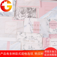 韩式创意大理石纹卡片 吊卡对折贺卡烫金表白留言包花材料花店用