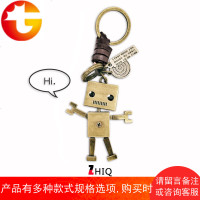 复古可爱机器人挂绳汽车钥匙圈链挂件创意礼物钥匙扣背包扣挂饰