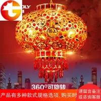 新年大红阳台灯笼灯吊灯装饰户外仿古中国风乔迁结婚旋转水晶灯笼