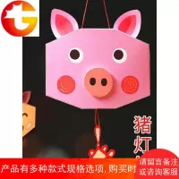 小猪纸灯笼diy手工制作材料儿童幼儿园自制创意卡通发光手提花灯