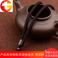 粗项链吊坠/手把件挂绳高档把玩绳檀木镶银丝手工编织挂件绳子男