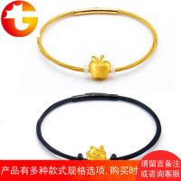 手链绳DIY串珠手绳金色黑钢丝编织可穿3D硬金串珠男女款简约红绳