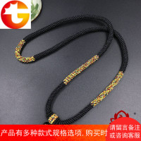 定制男士粗款项链绳五色线全手工编制大吊坠挂绳5mm黄金翡翠蜜蜡