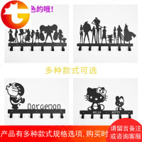免打孔铁艺挂钩墙上衣帽粘钩浴室后挂衣架北欧创意装饰壁挂卡通