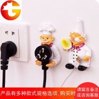 可爱卡通创意挂钩 强力粘胶电源电器插头无痕壁挂粘钩插座收纳架