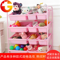 儿童玩具收纳架玩具整理架多层带滚轮宝宝玩具架玩具收纳柜收纳箱