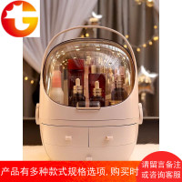 网红防尘化妆品收纳盒包护肤品口红刷梳妆台桌面亚克力置物架子箱