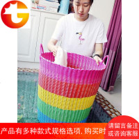塑料仿藤编织大号儿童玩具桶篓放脏衣服的简约洗衣篮脏衣篮收纳筐