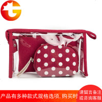 化妆包女透明少女心多功能果冻圆点洗漱包小清新韩版整理收纳包
