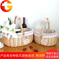 篮子藤编收纳筐竹篮子水果篮手提篮野餐篮小篮子购物篮礼品篮菜篮