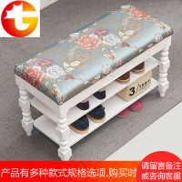 布艺换鞋凳式鞋柜多功能储物凳床尾凳全实木白色鞋架口穿鞋凳