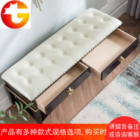 新中式换鞋凳整装实木真皮多功能储物柜轻奢北欧单层鞋架凳床尾凳