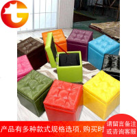 简约时尚方凳客厅凳子家用换鞋凳KTV试衣间皮墩子沙发凳储物箱凳