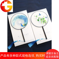 古典刺绣扇中国风双面团扇绣花宫廷圆形古风女士汉服扇圆扇