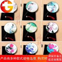 精品双面宫扇团扇古典古风美女花鸟图旗袍走秀广场舞蹈宫廷扇古扇