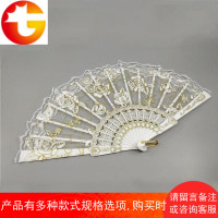 欧式复古宫廷扇玫瑰折叠蕾丝扇子舞蹈跳舞扇表演走秀道具扇工艺扇
