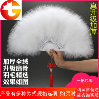 全绒加厚羽毛扇标准扇子旗袍走秀舞台表演升加厚舞蹈扇50*30