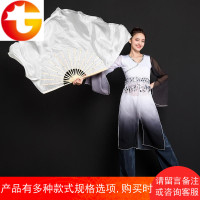 舞蹈扇子跳舞扇真丝盛世鸿姿雪中梅白色古典舞扇子加长梁祝舞蹈扇