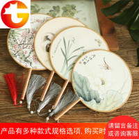 中国风宫扇折扇文艺复古圆扇子工艺礼品汉服舞蹈扇女式古典团扇子