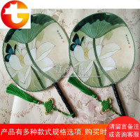 双面团扇红牡丹圆形女式扇子古代古典宫廷舞蹈扇复古风汉服扇