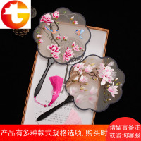 刺绣团扇古典苏绣宫扇双面绣扇子中国特产礼品手工刺绣汉服跳舞扇