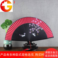 大红色扇子折扇中国风女式夏季古风古典可跳舞蹈工艺手绘喷绘扇子