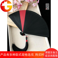 中国风古风和风折扇子小日式全竹工艺扇 纯色红迷你男女妖杨同款