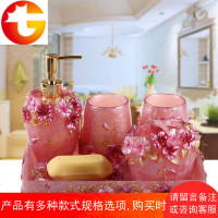 现代树脂卫浴五件套新婚套装欧式浴室用品创意牙具洗漱套件漱口杯