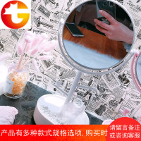 台式宿舍化妆镜子桌面便携小圆镜网红美妆化妆镜双面梳妆公主镜
