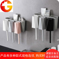 吸壁式牙刷置物架卫生间牙膏收纳架牙刷架套装刷牙杯架子