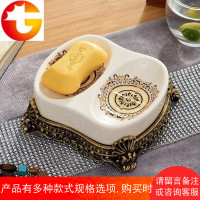 欧式陶瓷双用沥水肥皂盒创意卫生间浴室皂盒时尚洗手台肥皂托 邮