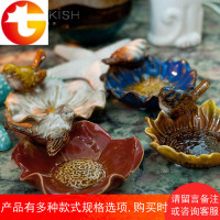 创意欧式复古陶瓷皂碟酒店卫生间装饰陶瓷香皂盒美式家用肥皂盒套