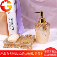 高档香皂盒乳液瓶套装欧式沥水肥皂盒创意时尚双层香皂盘浴室皂碟