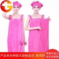 2件套干发帽+浴裙套装超强吸水加厚檫头发速干浴帽包头毛巾干发巾