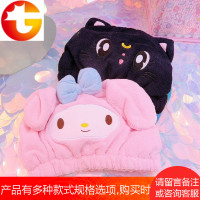 日系可爱美乐蒂露娜猫吸水干发帽两用洗澡浴帽睡帽擦头发巾
