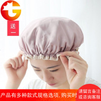 2个双层防水浴帽洗澡头发罩女淋浴染发头套帽子防油烟帽沐浴发套