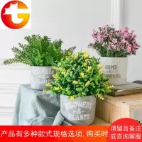 假草盆栽摆件仿真花客厅插花塑料假花室内茶几摆设装饰仿真植物小
