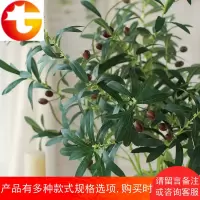 橄榄枝仿真绿叶浆果果实绿植装饰假叶子北欧家居室内盆景植物摆件