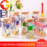 小清许愿瓶装饰四叶草桃花紫罗兰送男女友高档