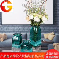 现代简约彩色透明玻璃花瓶客厅餐桌家居装饰插花水培花器大号摆件