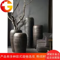 落地陶瓷大花瓶白色客厅酒店大堂复古插花器家居软装饰品中式摆件