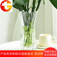 花瓶摆件客厅插花简约居家用大号插百合富贵竹水培干花透明玻璃瓶